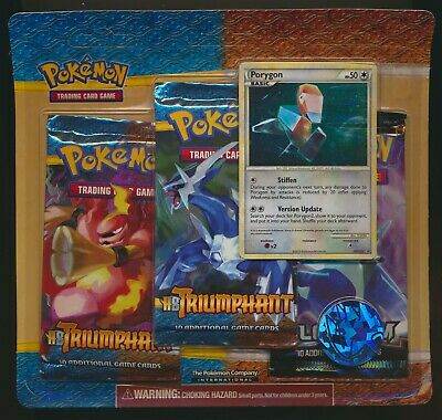 Pokemon 3pk Blister - Heart Gold Soul Silver Triumphant, Porygon