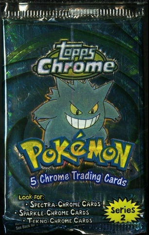 2000 Topps Chrome Pokemon Series 2 Booster Pack Gengar Art (Damaged)